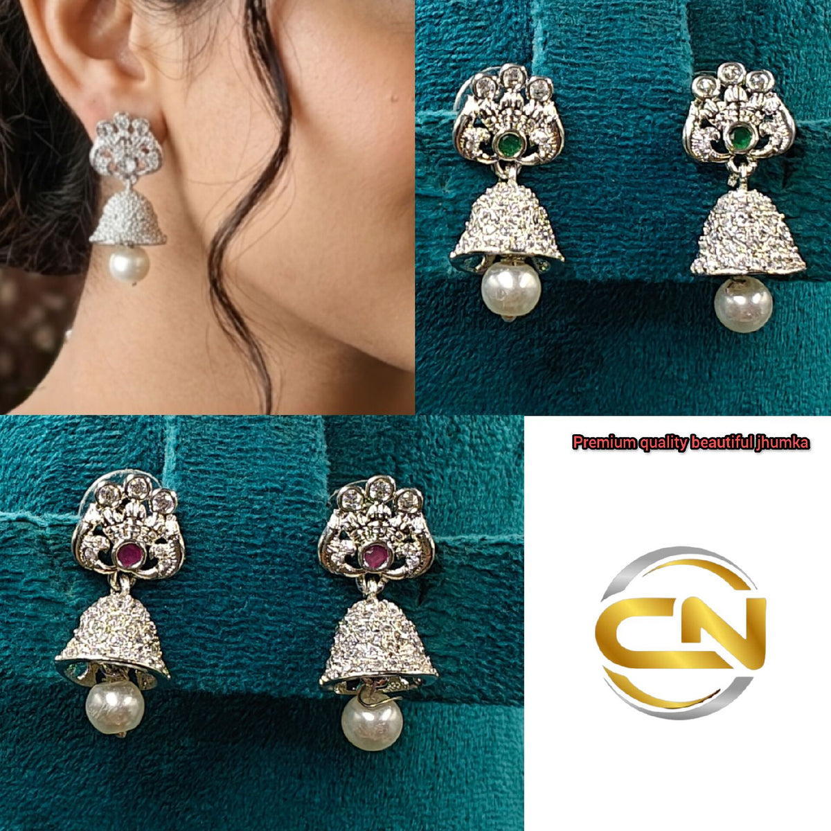 white jhumka