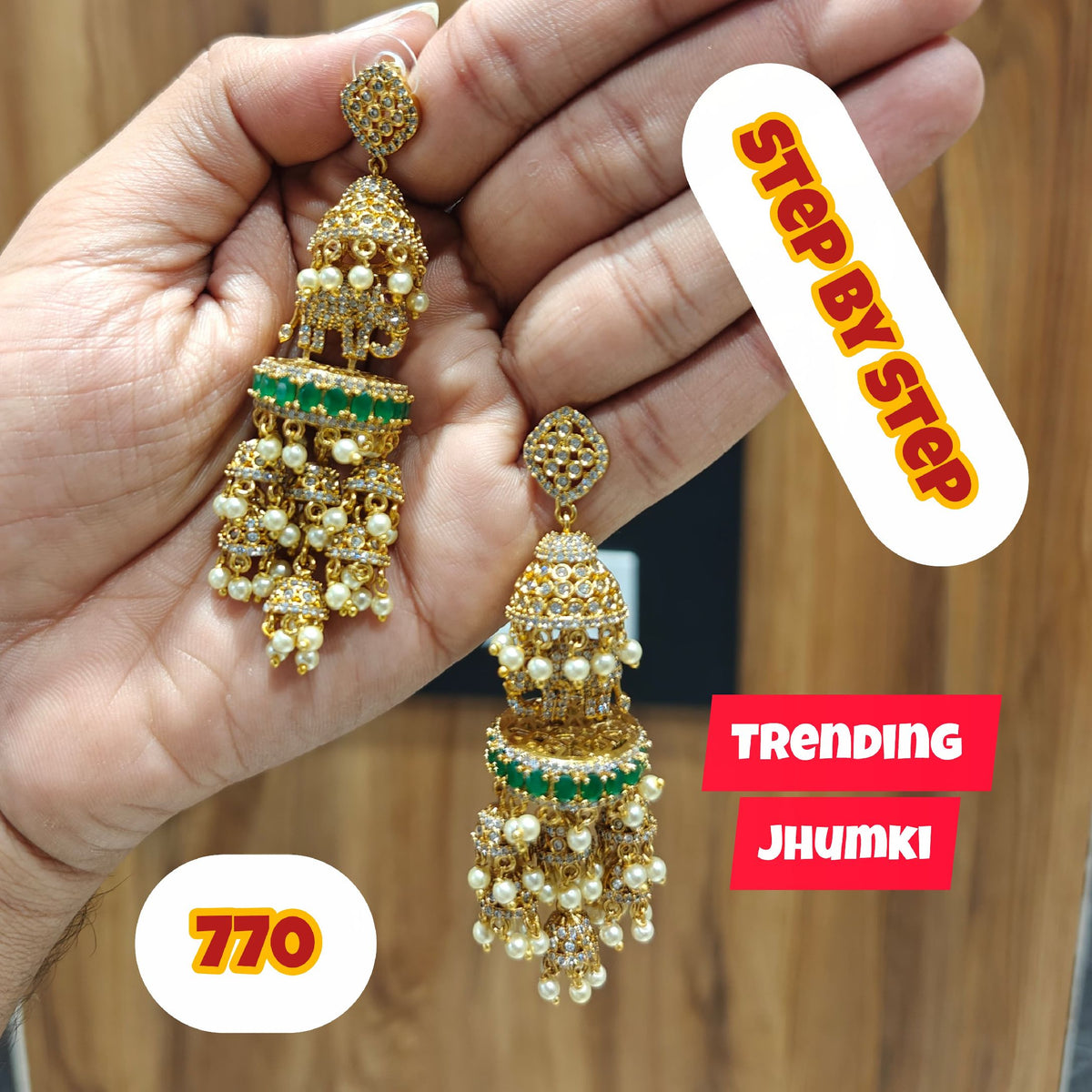 Elephant Mehandi Finishing Jhumka