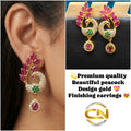 peacock design earrings 🔥