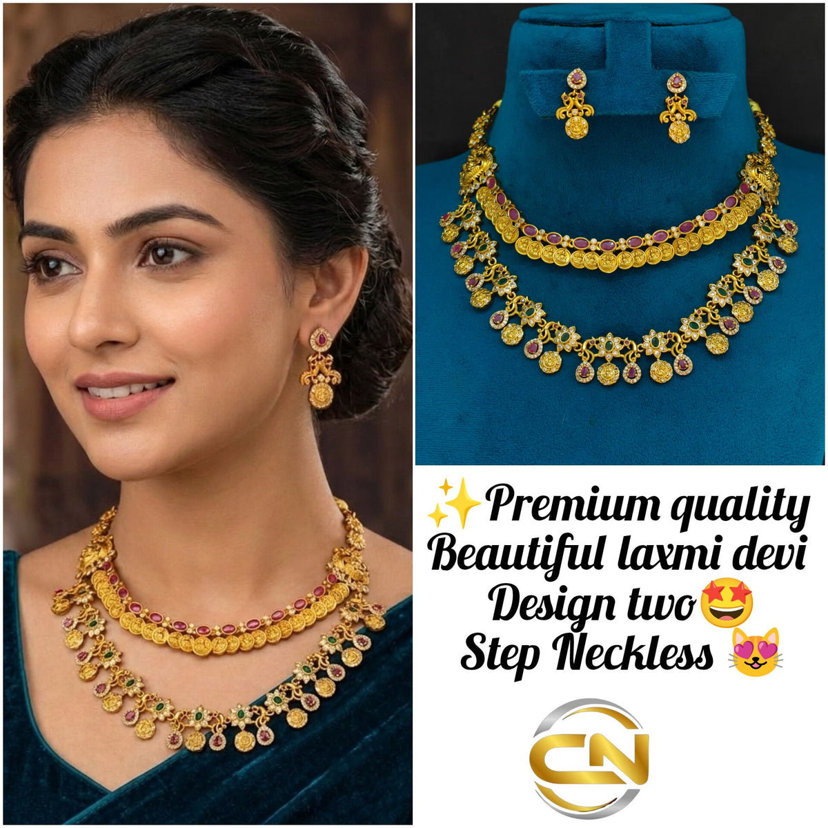 Laxmi Devi Design Two Step Necklace 💞