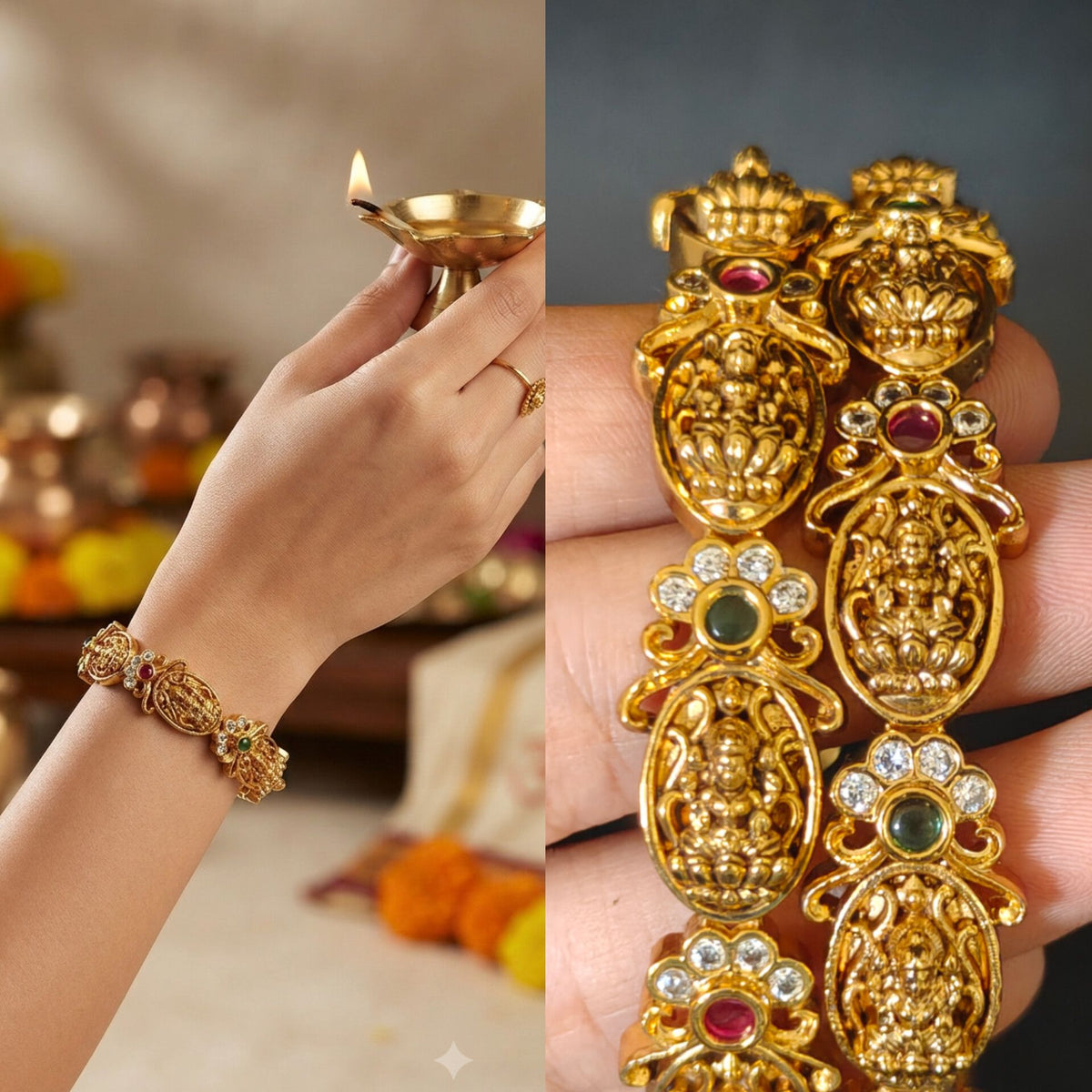 beautiful lakshmi devi design bangles 💕
