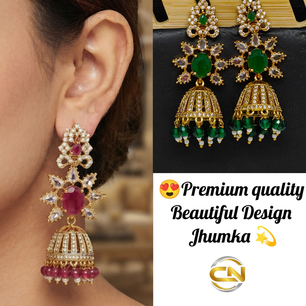 Beautiful design jhumka 🤩