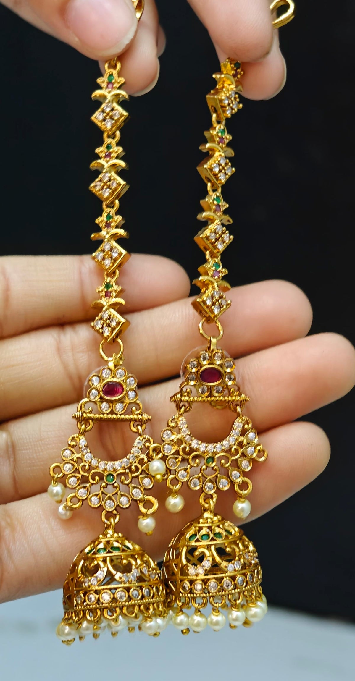 Beautiful jhumka with matil ✨