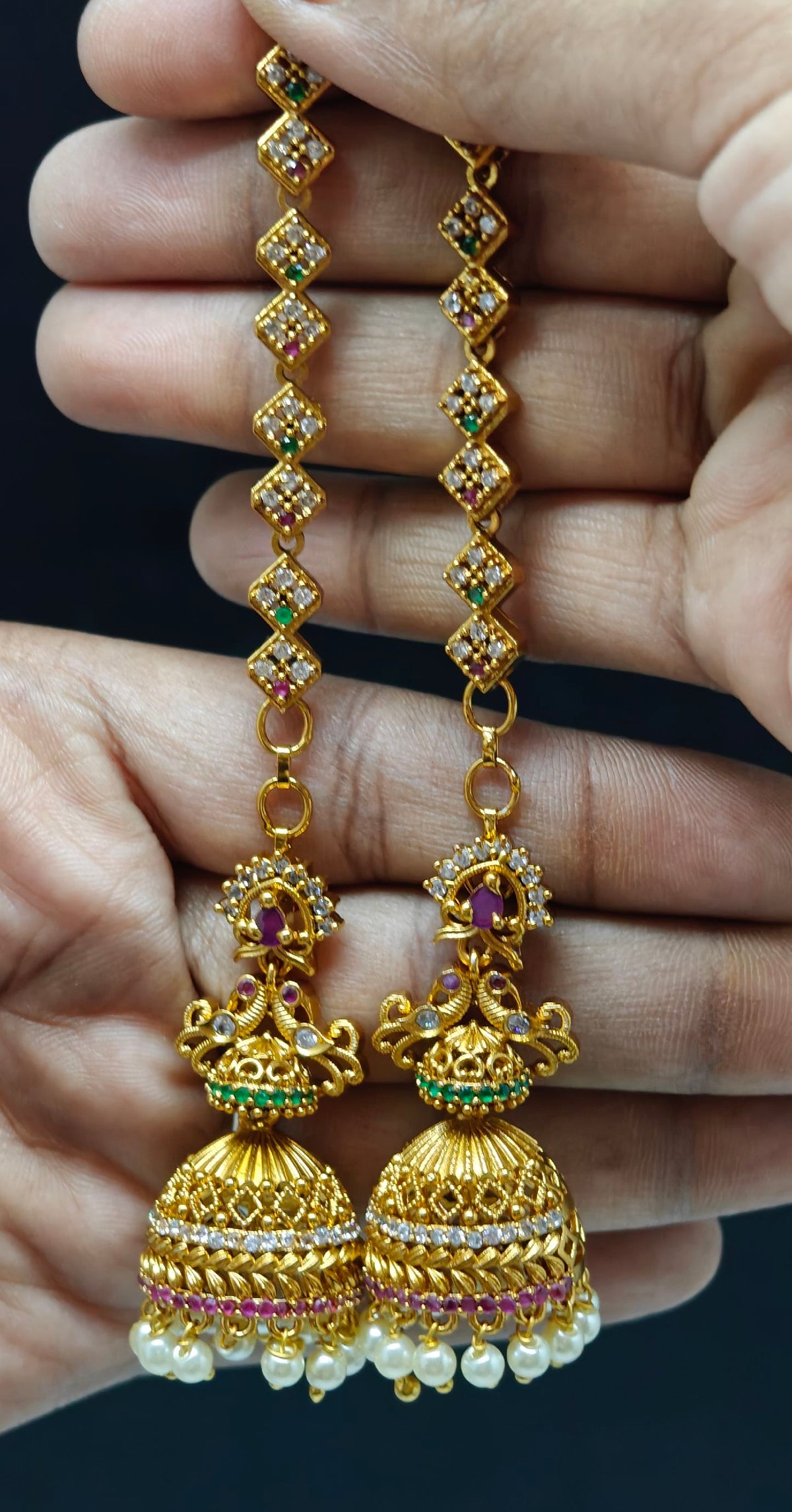 Beautiful jhumka with matil 🔥