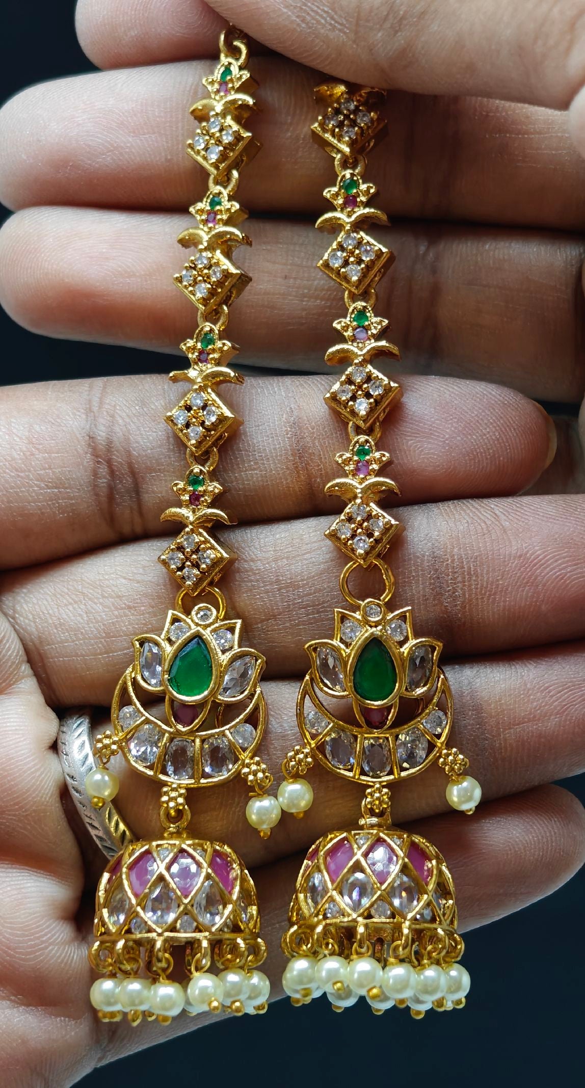 Beautiful jhumka with matil 🔥