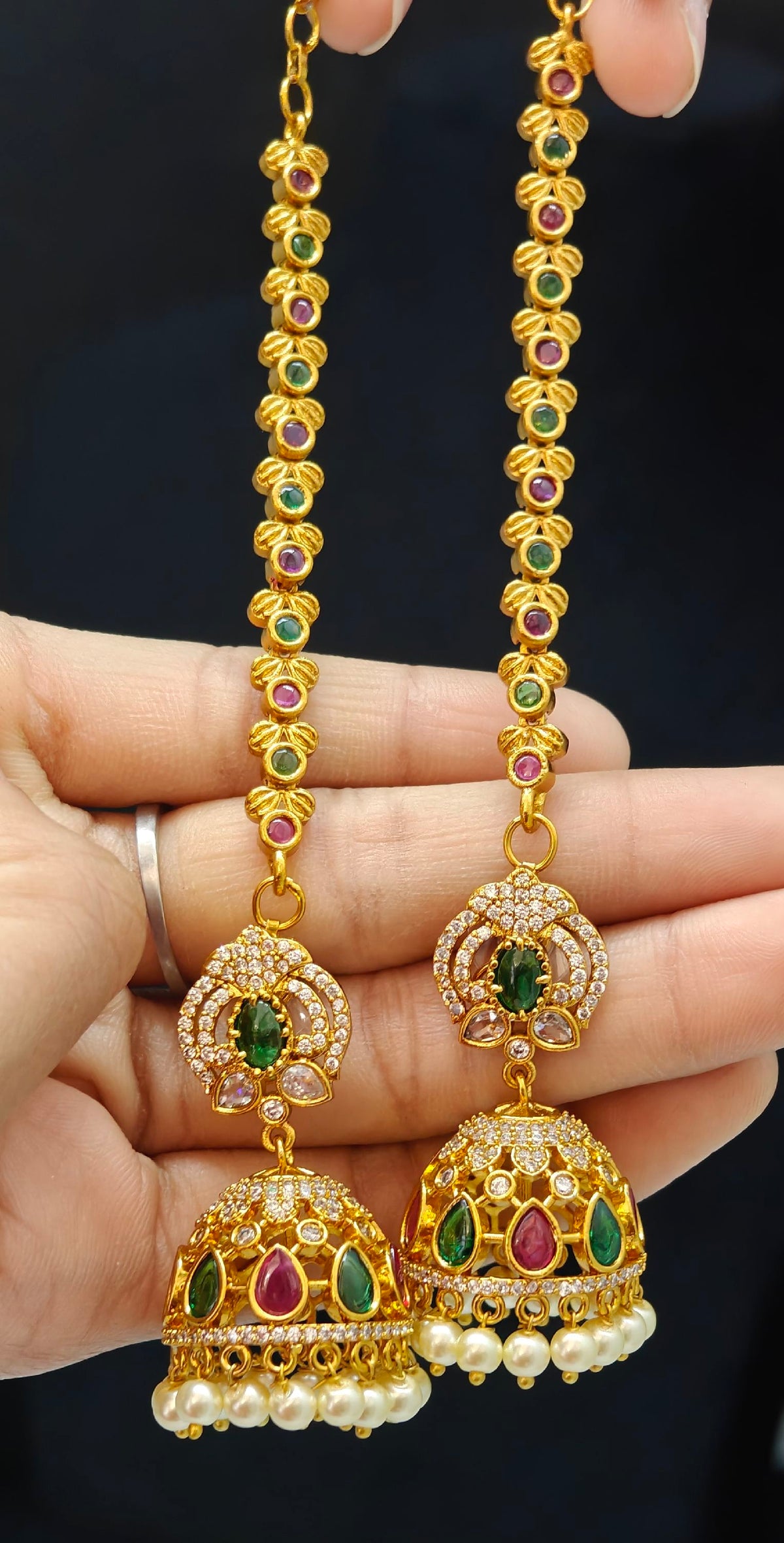 Beautiful jhumka with matil ✨