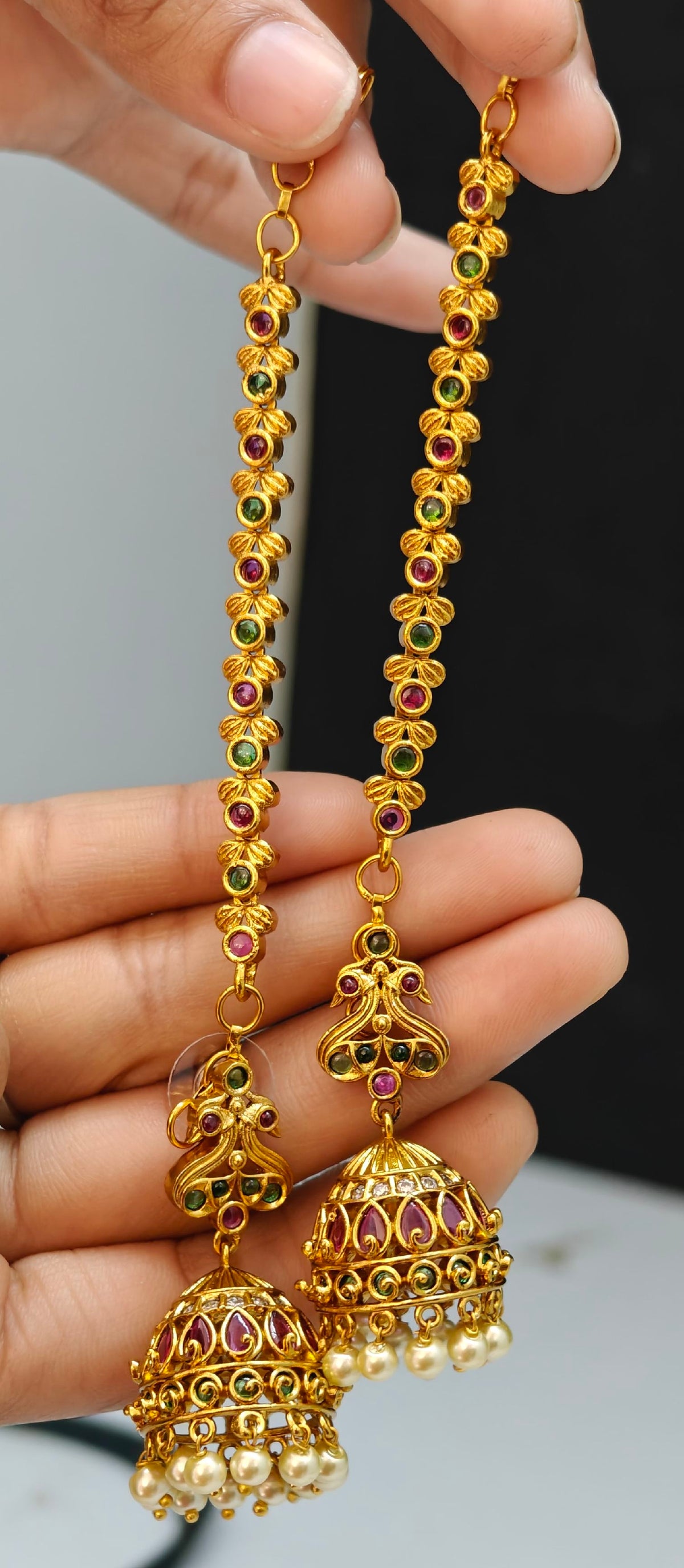 Beautiful jhumka with matil 💓