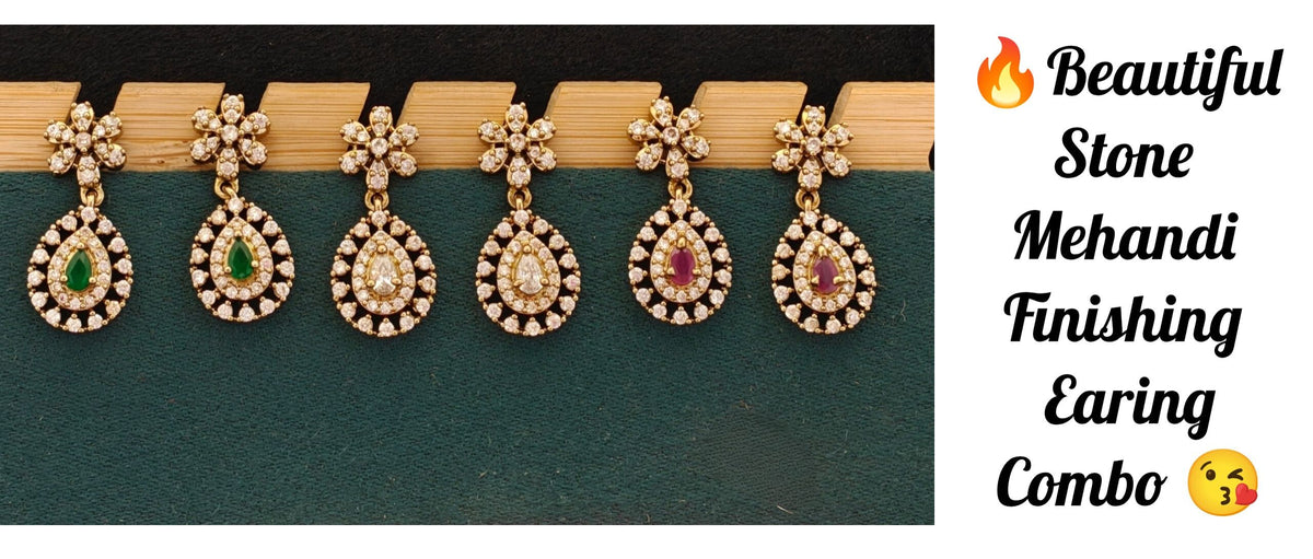 Mehandi finishing earings combo