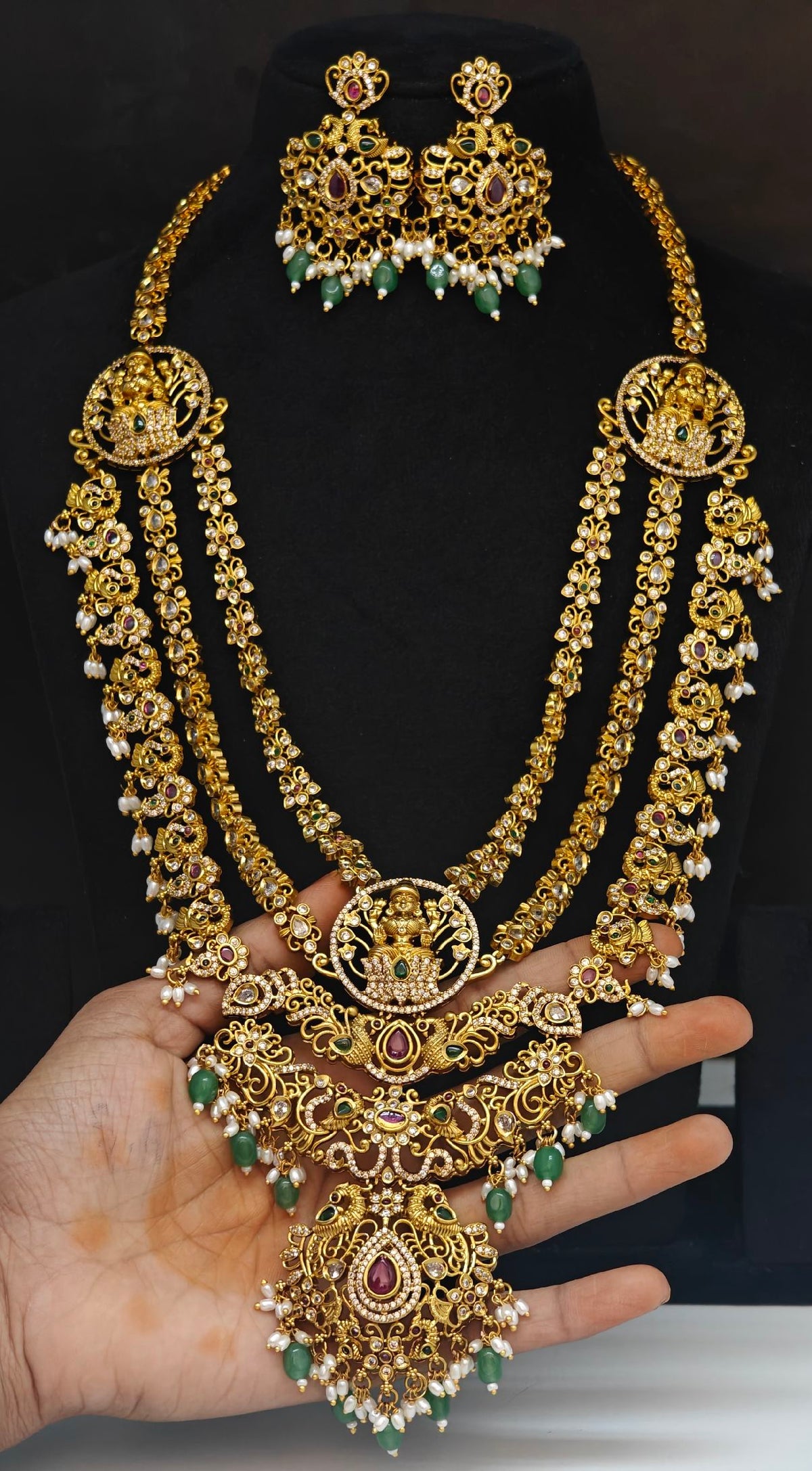 Laxmi devi design 3 step long haram 🤩