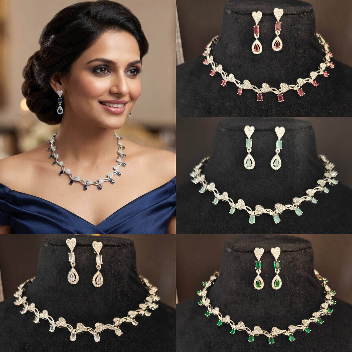 Silver short necklace